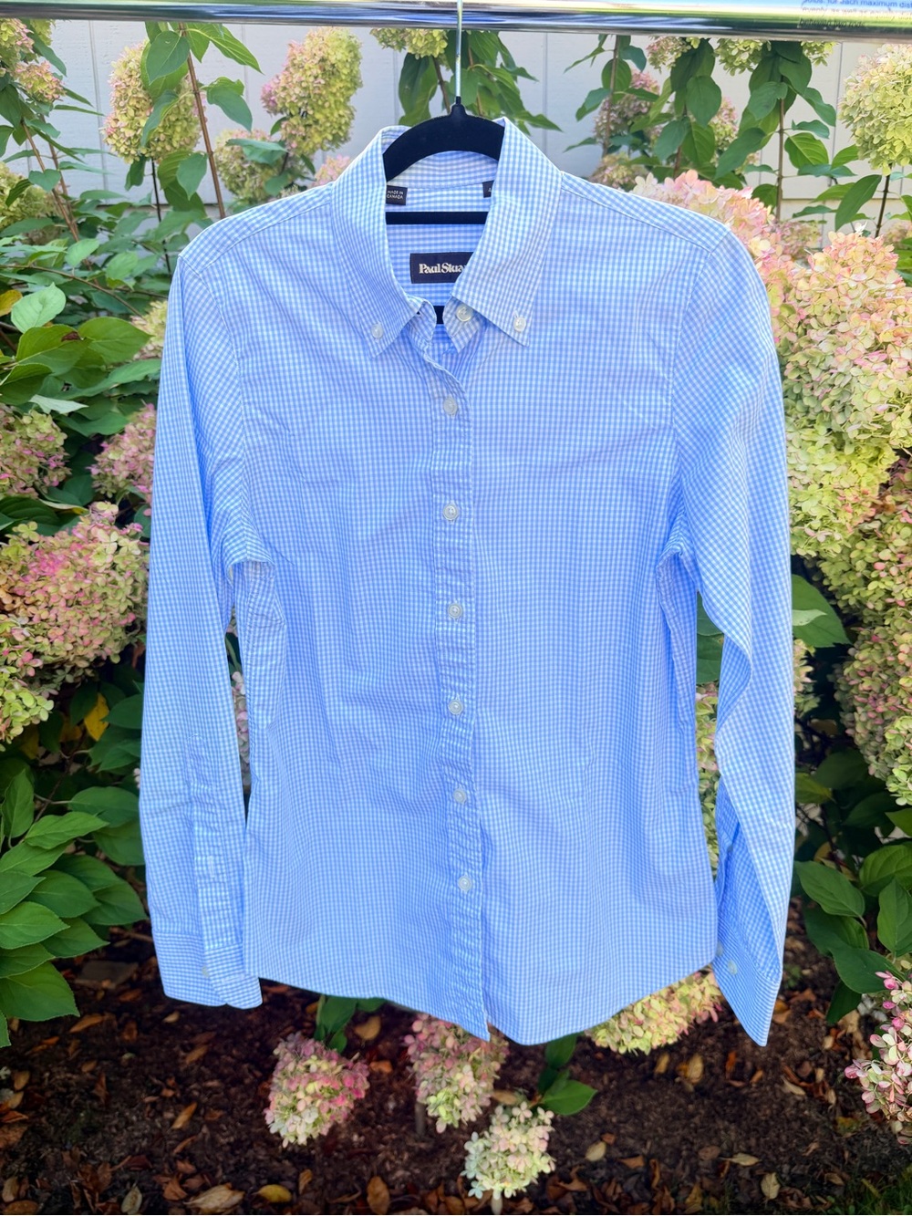 Paul Stuart Light Blue Micro-Check Dress Shirt